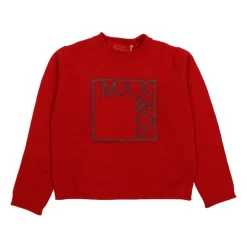 Sweter z okrągłym dekoltem i logo żakardowym