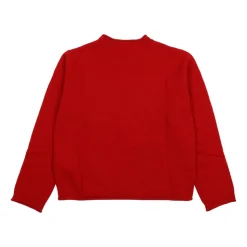 Sweter z okrągłym dekoltem i logo żakardowym