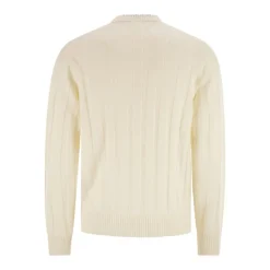 Sweter z Prążkowanym Okrągłym Dekoltem