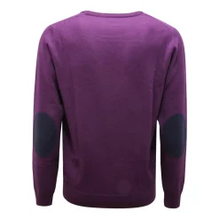 Sweter z Wełny Fioletowy Włoski Styl