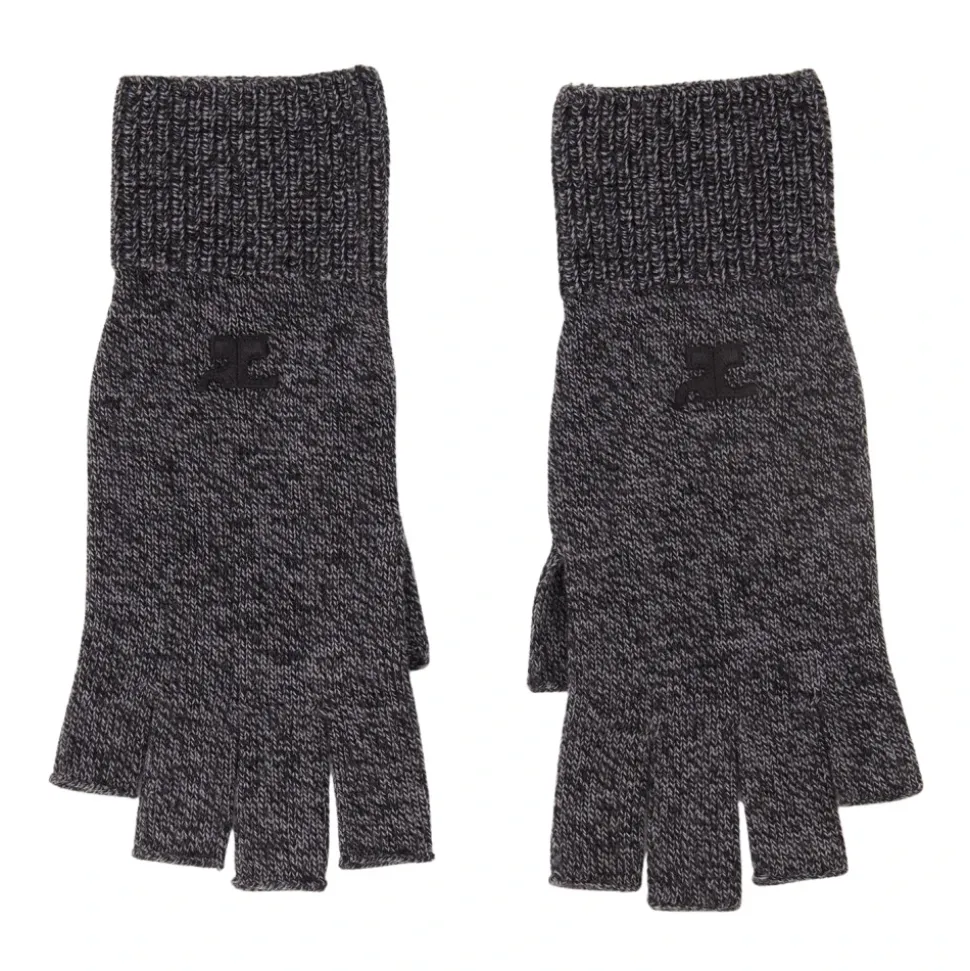 Szare Wełniane Unisex Rękawiczki Bez Palców