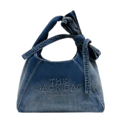 The Bow Denim Sack Bag