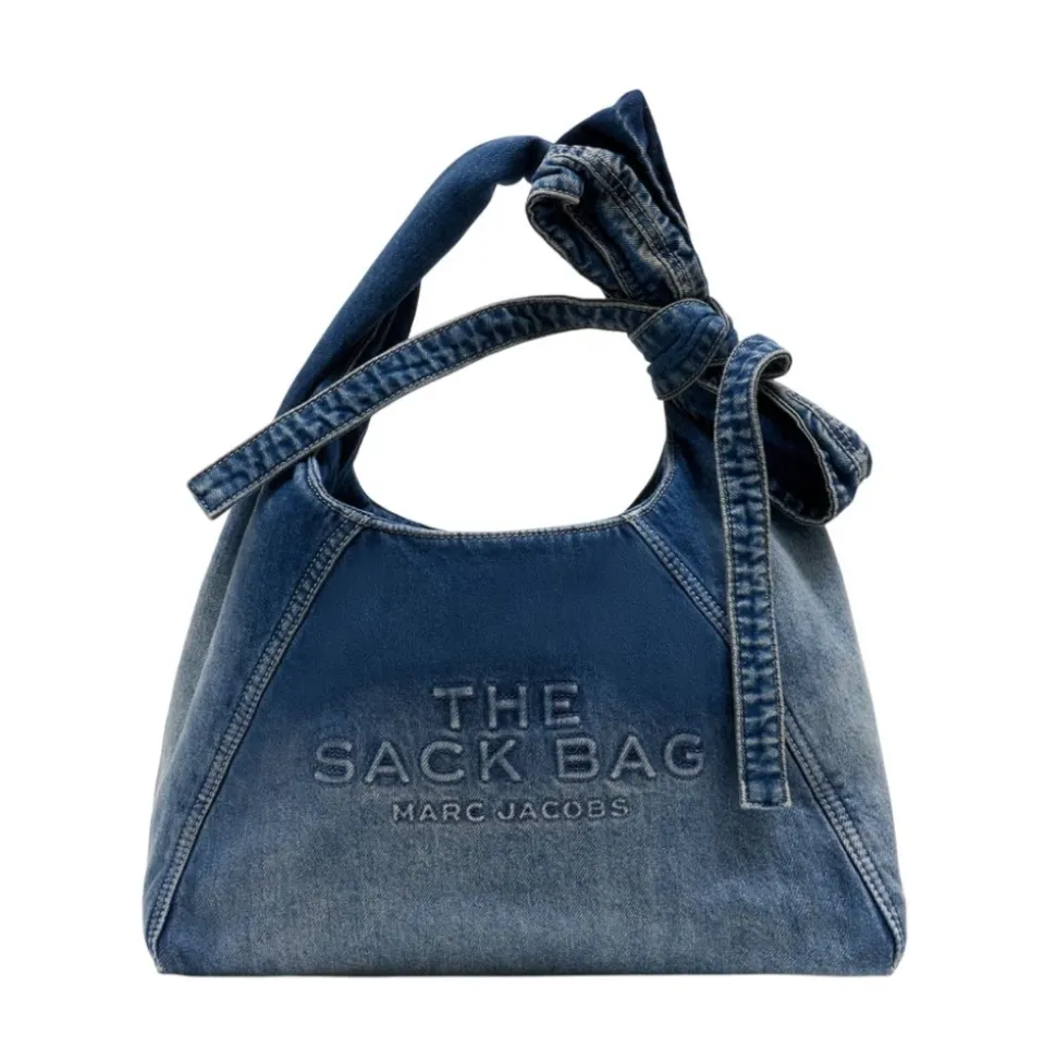 The Bow Denim Sack Bag