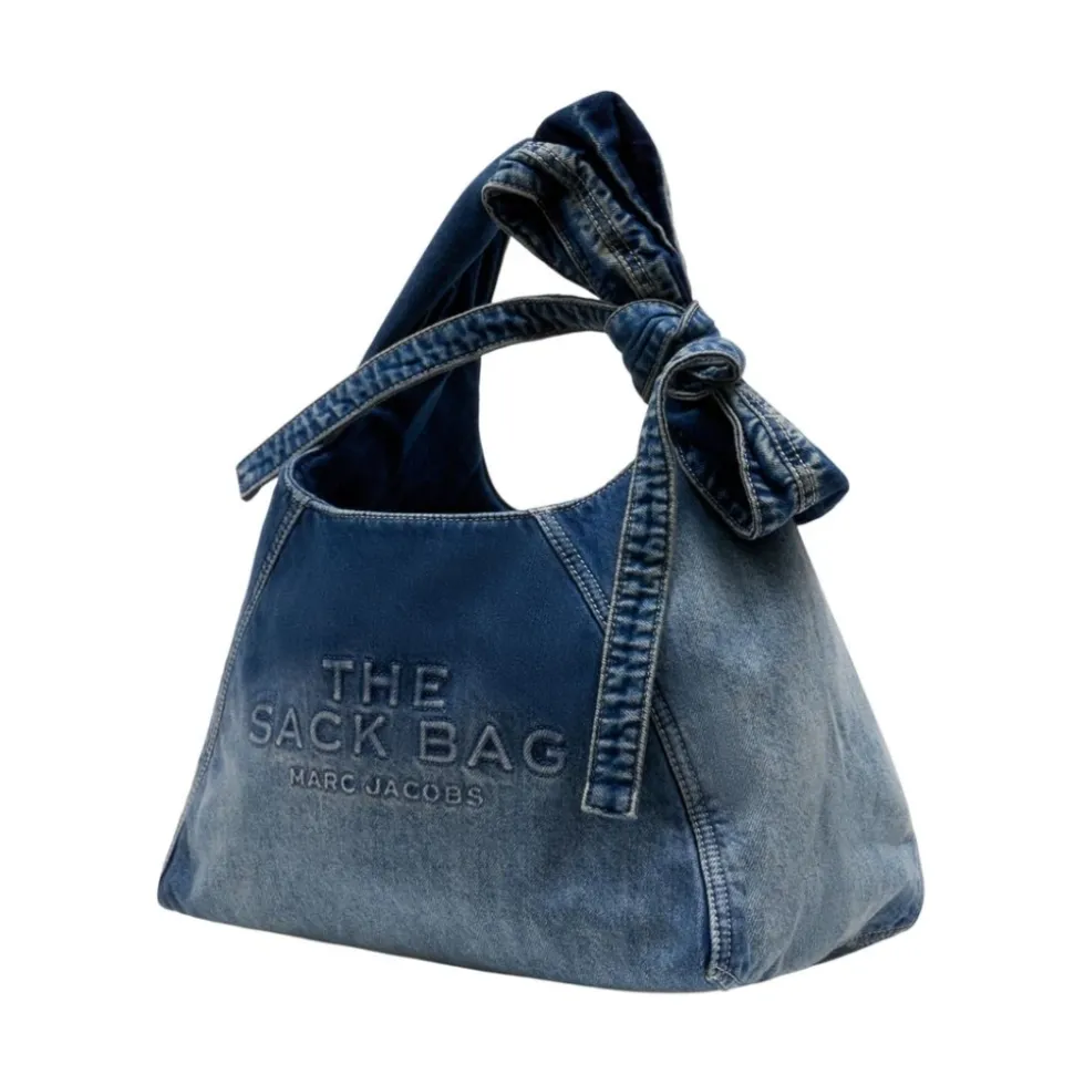 The Bow Denim Sack Bag