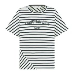 T-shirt w paski z bawełny Made in Italy