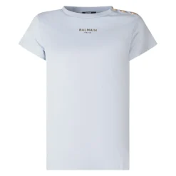 T-shirt z detalami z guzikami