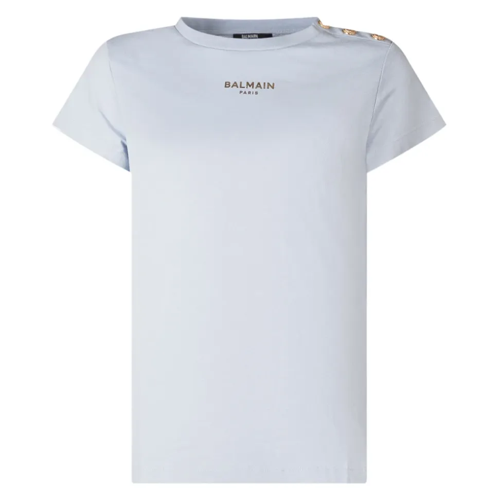 T-shirt z detalami z guzikami