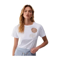 T-Shirt z detalem z haftem