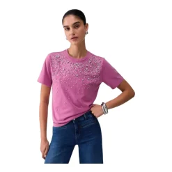 T-shirt z drogocennymi kamieniami
