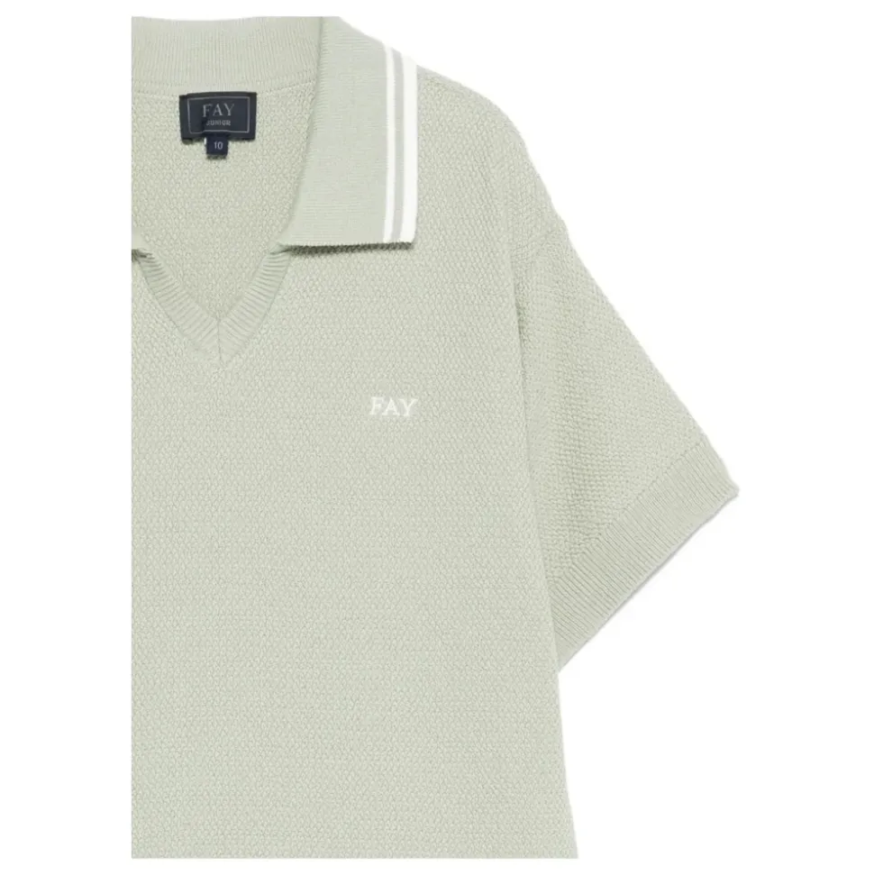 T-shirt z dzianiny waflowej