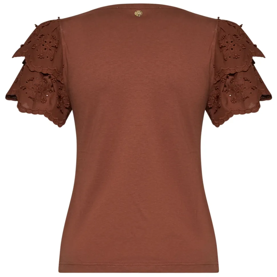 T-shirt z ozdobnymi rękawami