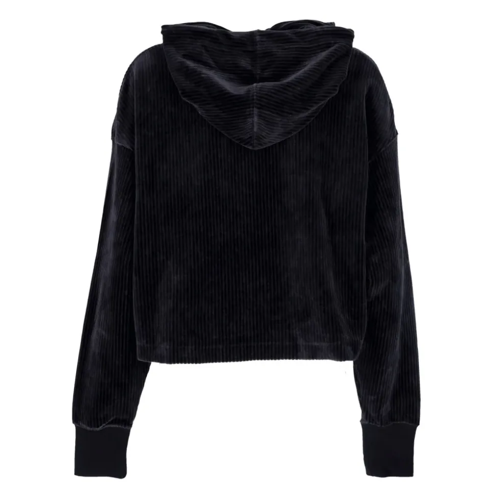 Velvet Cropped Hoodie