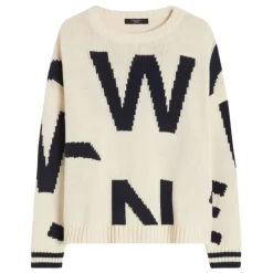 Wkdcelebre Wzorzysty Sweter z Okrągłym Dekoltem