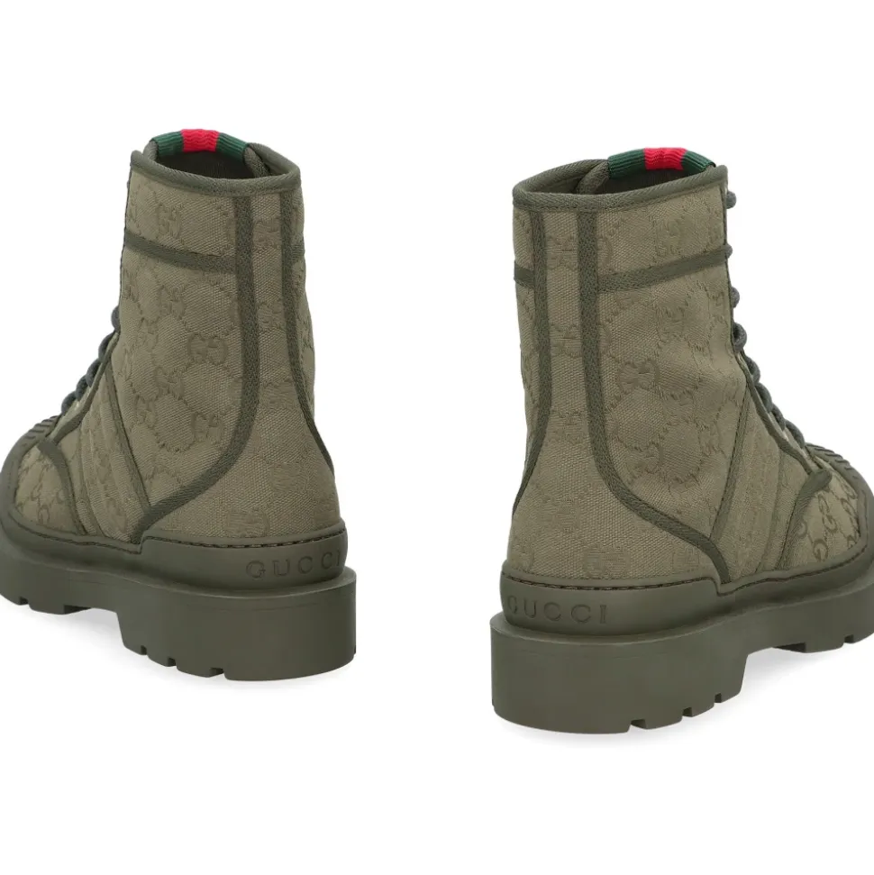 Wojskowozielone Buty Z Sznurowaniem