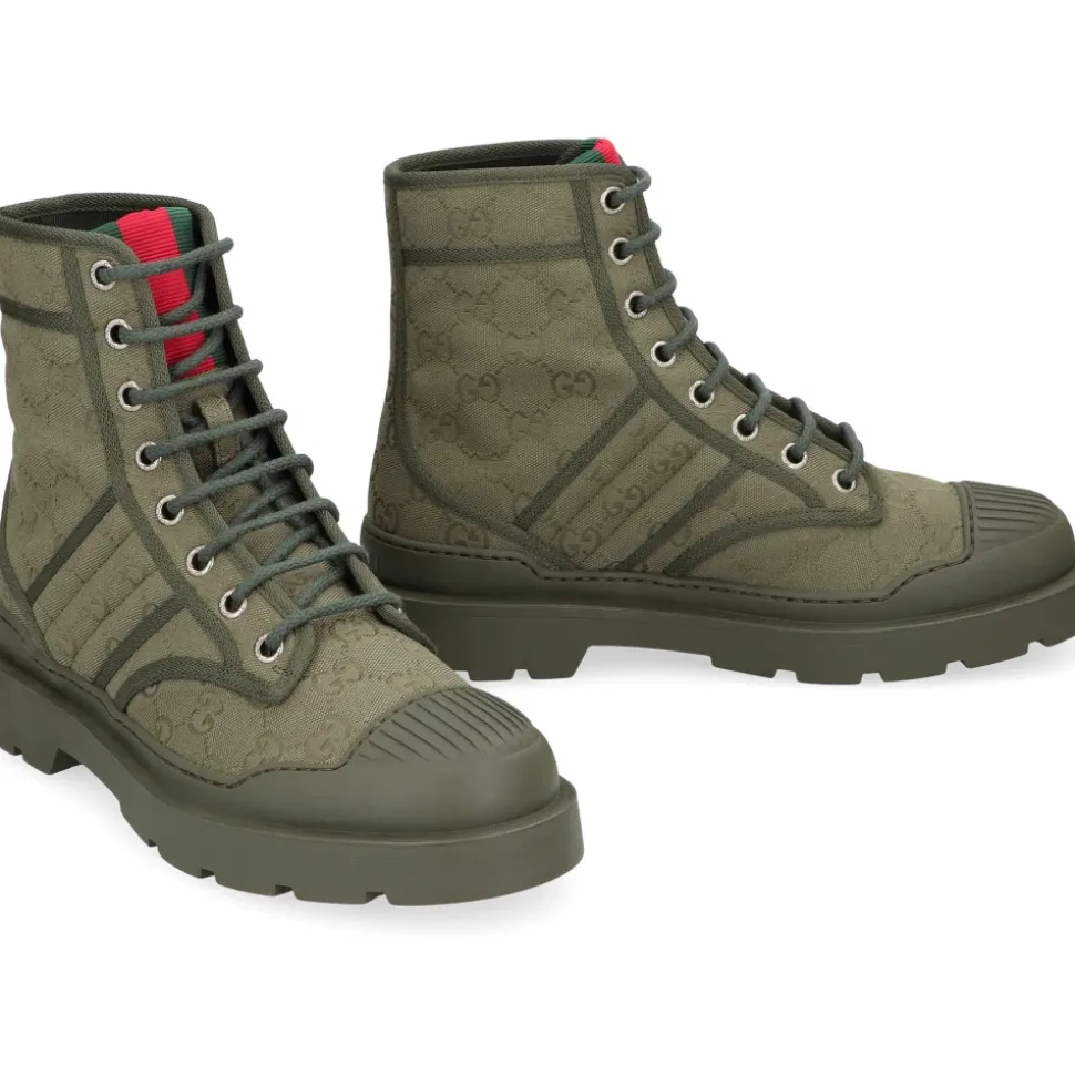 Wojskowozielone Buty Z Sznurowaniem
