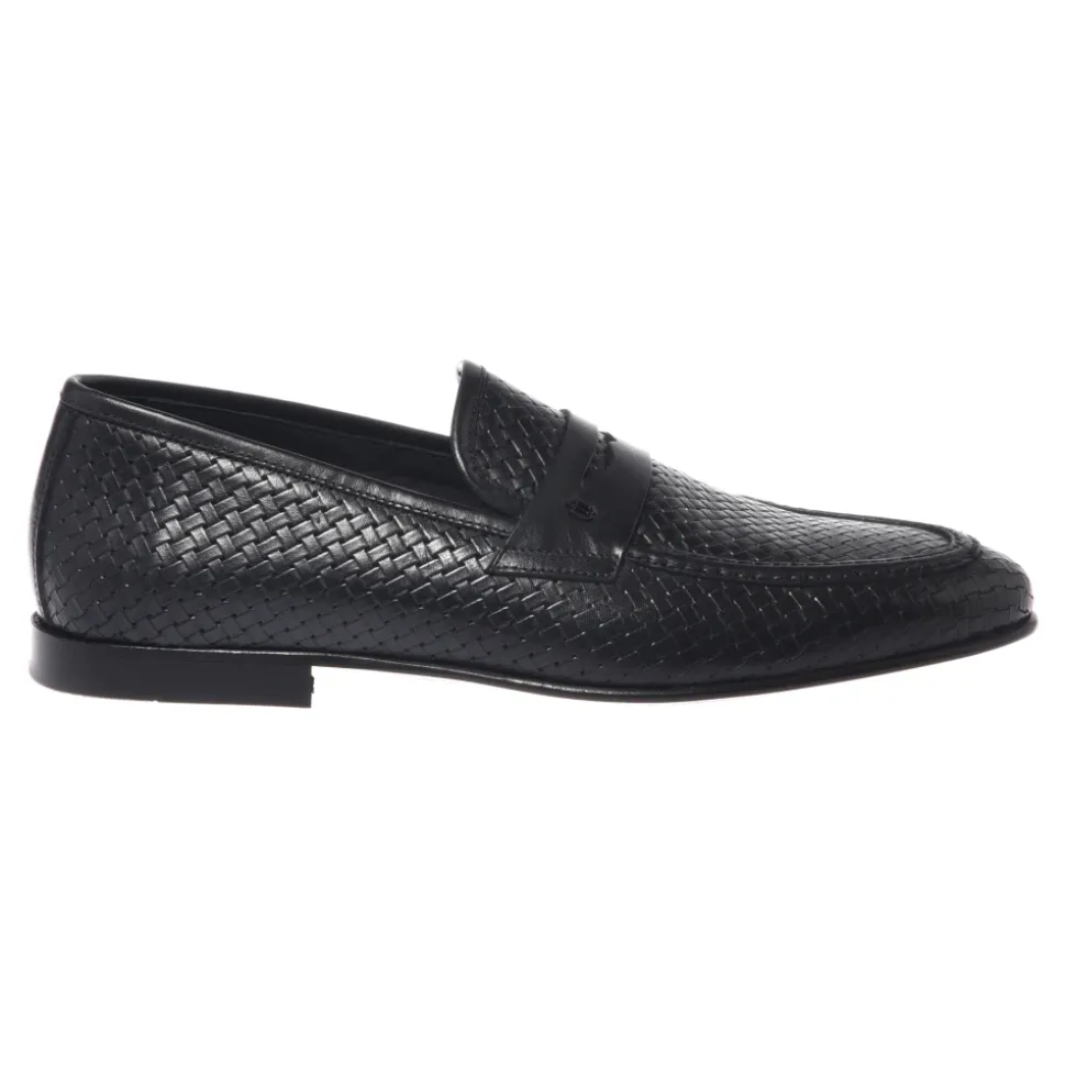 Woven Print Leather Loafer