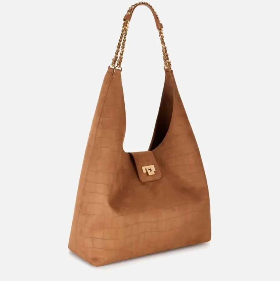 Zamszowa torba typu hobo