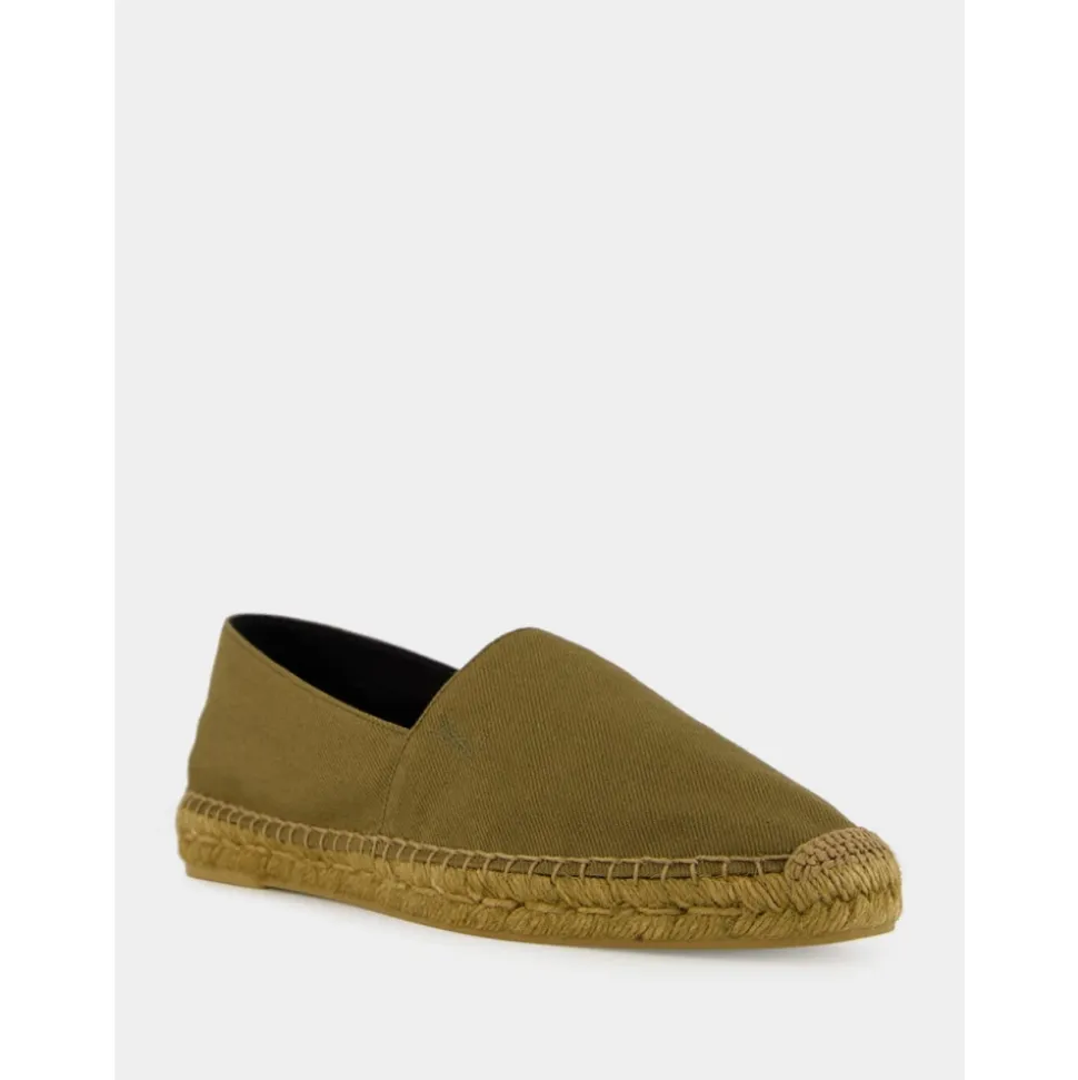Zielone espadryle z bawełny z haftem Cassandre