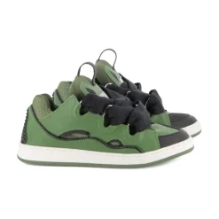 Zielone Sneakersy z Wiązaniem