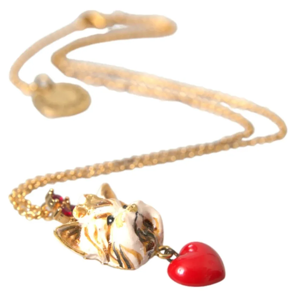 Złoty Wisior Serce Kryształ Amulet