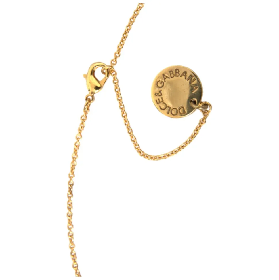 Złoty Wisior Serce Kryształ Amulet