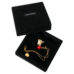 Złoty Wisior Serce Kryształ Amulet